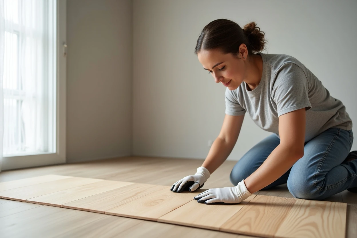 Determinación de planeidad y colocación de tablero base para piso laminado
